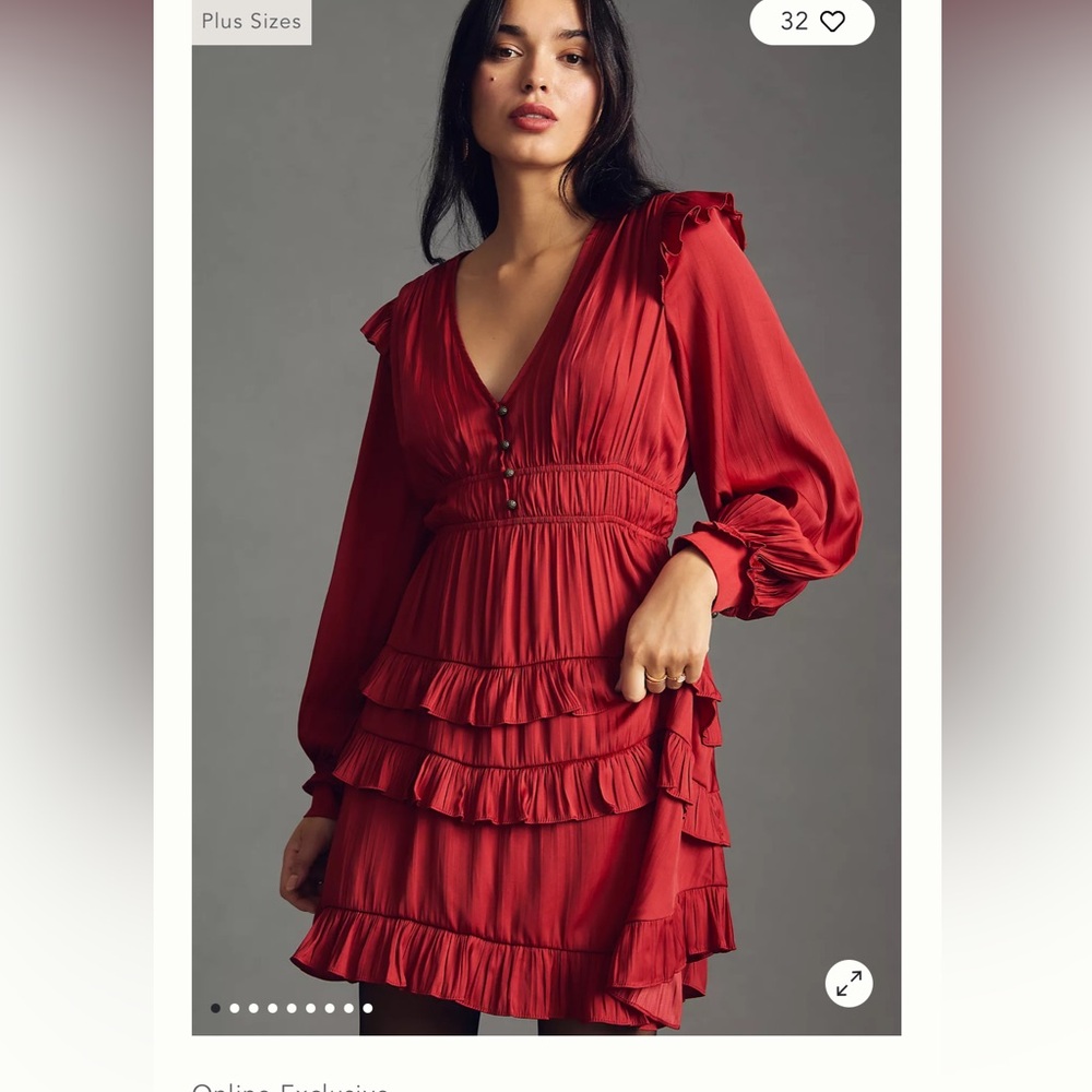 NWT By Anthropologie Ruffled Tiered Mini Dress - Picture 13 of 14
